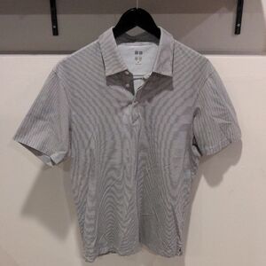 Uniqlo Gray Striped Polo Shirt